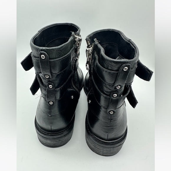 Dolce Vita Kiera Leather Moto Ankle Riding Bootie Black - Picture 3 of 12